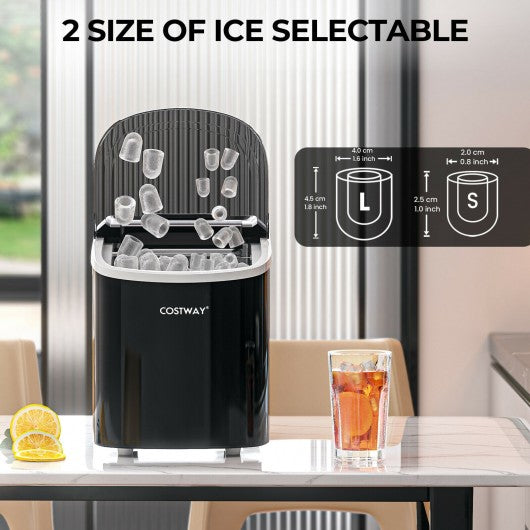 2.2 L Portable Ice Cube Maker with Bullet Shaped Ice Cube-Black