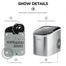 2.2 L Portable Ice Cube Maker with Bullet Shaped Ice Cube-Silver Gray