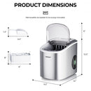 Countertop Automatic Ice Maker Machine  27Lbs-24 Hrs with Scoop and Basket-Silver