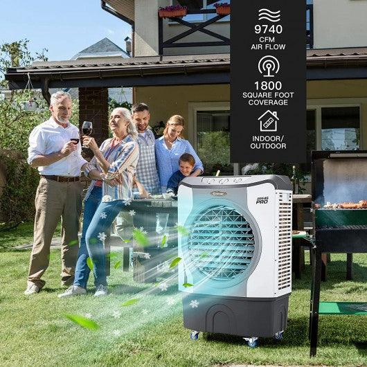 CFM Industrial Evaporative Cooler 4-in-1 Air Cooling Fan 45L Tank-Gray