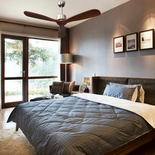 52" Modern Brushed Nickel Finish Ceiling Fan with Remote Control