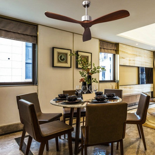 52" Modern Brushed Nickel Finish Ceiling Fan with Remote Control