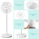 16" Oscillating Pedestal 3-Speed Adjustable Height Fan with Remote Control-White