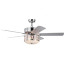 52" Ceiling Fan with Light Reversible Blade and Adjustable Speed-Silver