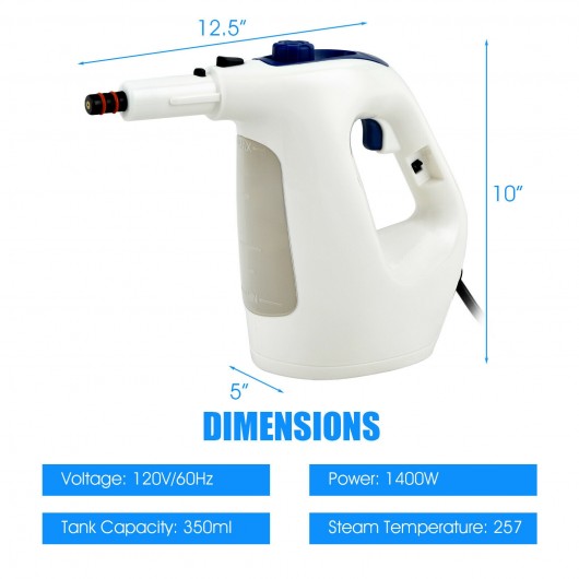 1400W Multipurpose Pressurized Steam Cleaner With 17 Pieces Accessories-Blue
