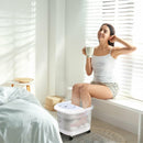 Foot Spa Bath Massager with 3-Angle Shower and Motorized Rollers-White