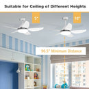 42 Inch Kid Ceiling Fan with LED Light and Color Temperature Remote Control-White