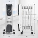 1500 W Electric Portable Oil Filled Space Heater with Adjustable Thermostat