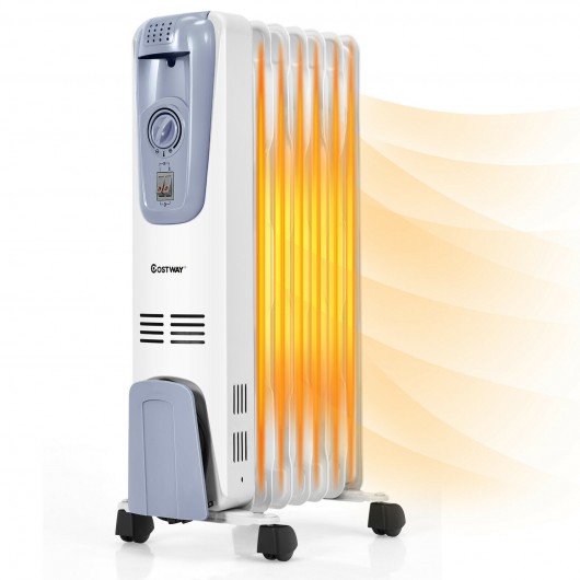 1500W Electric Oil Filled Radiator with 4 Bottom Wheels