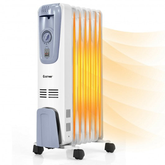 1500W Electric Oil Filled Radiator with 4 Bottom Wheels