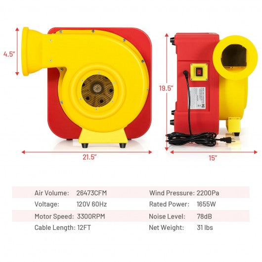 1655W Air Blower for Inflatable Bounce House