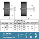 5 Blades Enclosed Ceiling Fan with Light and Remote Control-Black