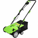 12Amp Corded Scarifier 13” Electric Lawn Dethatcher with 40L Collection Bag -Green