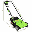 12Amp Corded Scarifier 13” Electric Lawn Dethatcher with 40L Collection Bag -Green