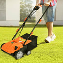 12Amp Corded Scarifier 13” Electric Lawn Dethatcher with 40L Collection Bag -Orange