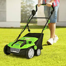 13 Amp Corded Scarifier 15'' Electric Lawn Dethatcher with Dual Safety Switch-Green
