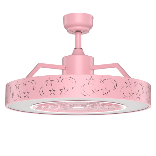23" Ceiling Fan with LED Light and Remote Control-Pink