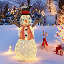 Indoor-Outdoor Christmas Lighted Snowman Decorations with Pre-Lit 80 Lights