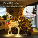Lighted Christmas Reindeer Decorations with 50 LED Lights for Outdoor Yard