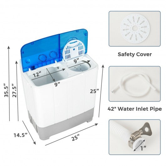 2-in-1 Portable Washing Machine and Dryer Combo-Blue