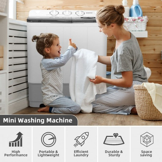 2-in-1 Portable Washing Machine and Dryer Combo-Gray