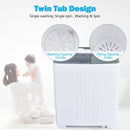 Twin Tub Portable Washing Machine with Timer Control and Drain Pump for Apartment-Gray