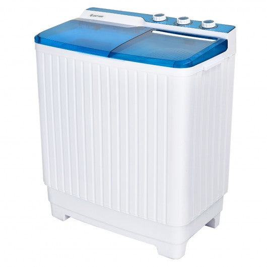 Portable Washing Machine 20lbs Washer and 8.5lbs Spinner with Built-in Drain Pump-Blue