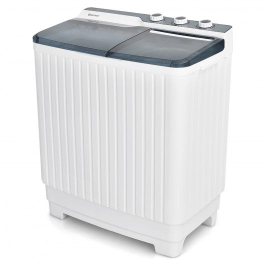 Portable Washing Machine 20lbs Washer and 8.5lbs Spinner with Built-in Drain Pump-Gray