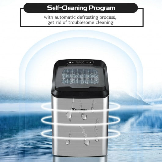 Ice Making Machine with 29 Lbs Pebble Ice per Day-Silver