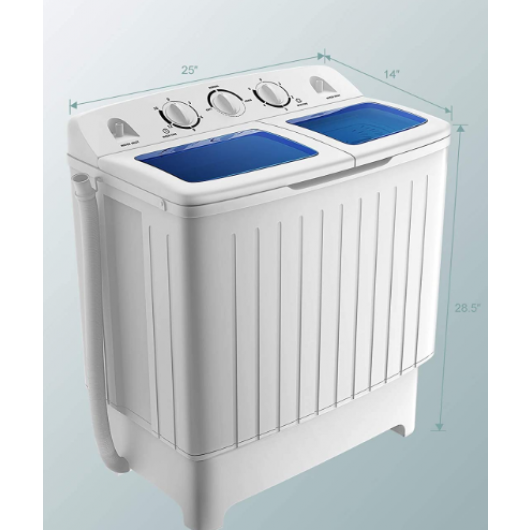 17.6 lbs Compact Twin Tub Spin Washing Machine Dryer