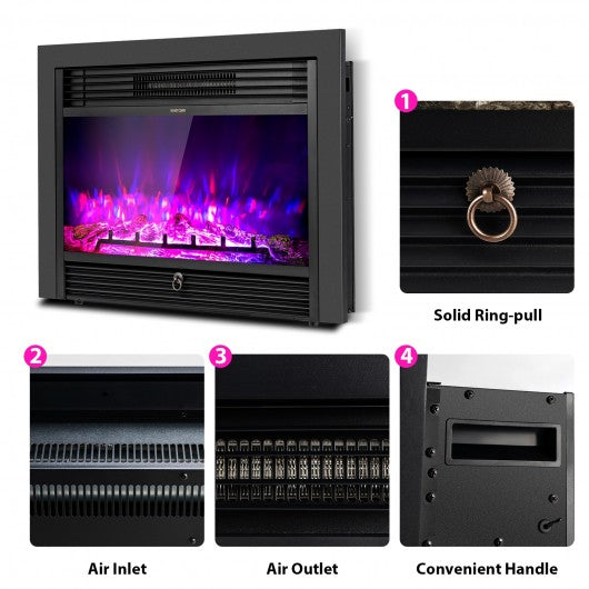 28.5 inch Electric Recessed Mounted Standing Fireplace Heater