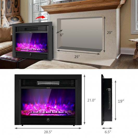 28.5 inch Electric Recessed Mounted Standing Fireplace Heater