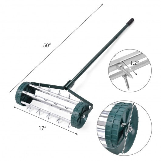 18-inch Garden Heavy Duty Rotary Push Tine for Soil Aeration