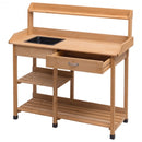 Outdoor Lawn Patio Potting Bench Storage Table Shelf