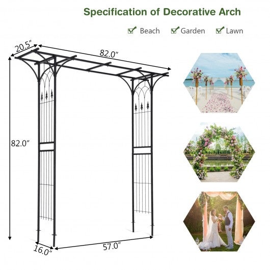 82" x 20.5" Metal Garden Arch for Various Climbing Plant