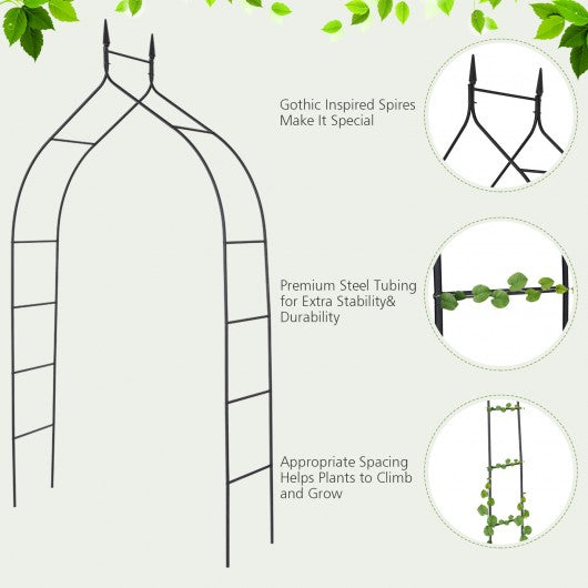 8' 4" x 4' 7" Gothic Steel Rose Arch