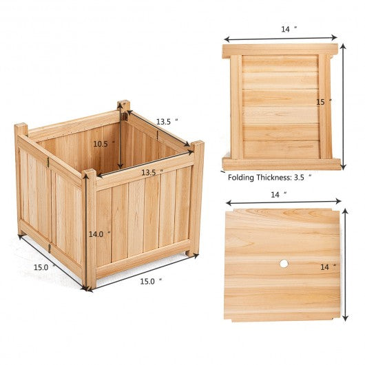 Patio Lawn Folding Garden Square Wood Flower Planter Box