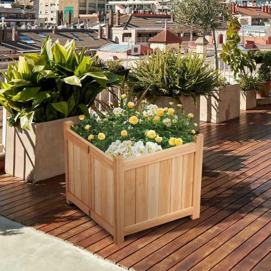 Patio Lawn Folding Garden Square Wood Flower Planter Box