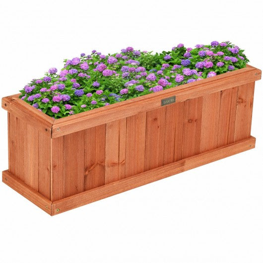2' x 4" Wooden Decorative Planter Box for Garden Yard and Window