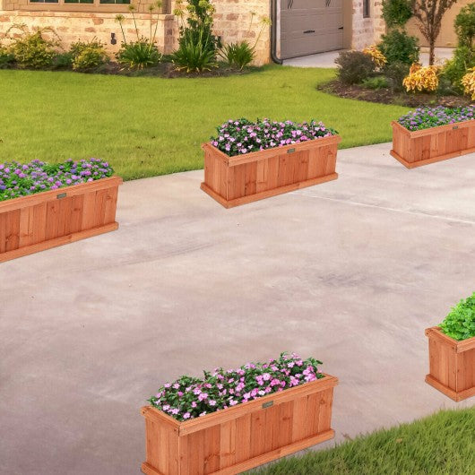 2' x 4" Wooden Decorative Planter Box for Garden Yard and Window