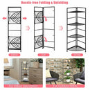 4 Tier Folding Metal Shelf Plant Stand Storage Open Shelf Corner Display Rack