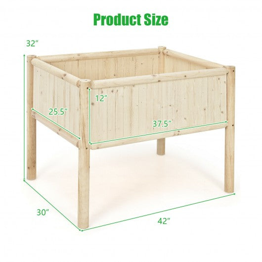 Elevated Wood Planter Box with Fir and Pine Wood Frame