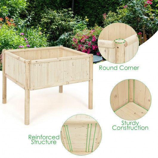 Elevated Wood Planter Box with Fir and Pine Wood Frame