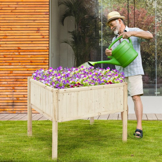 Elevated Wood Planter Box with Fir and Pine Wood Frame
