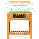 8 Grids Wood Elevated Garden Planter Box Kit with Liner and Shelf