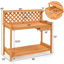 Garden Wood Work Potting Bench Station with Hook
