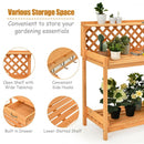 Garden Wood Work Potting Bench Station with Hook