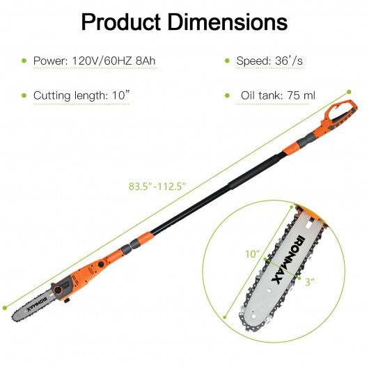 10-8-Inch Power Pole Saw for Outdoor Tree Trimming-10"