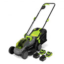 13” Cordless Lawn Mower with Brushless Motor  4Ah Battery and Charger(2*20V)-Green
