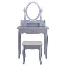 White Vanity Makeup Dressing Table with Rotatable Mirror + 3 Drawers